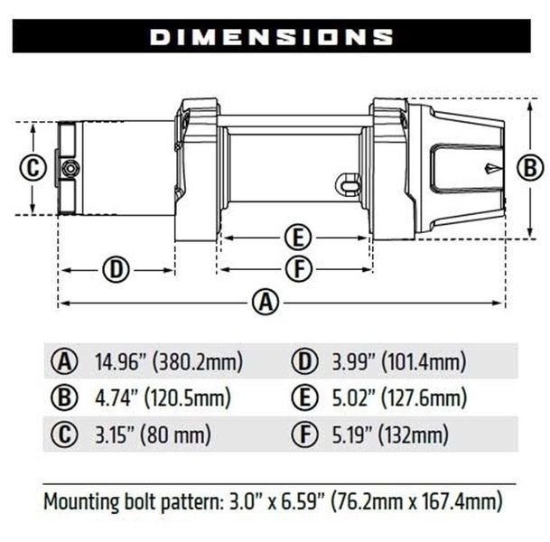 Лебедка WARN VRX 45 ATV 12V 4500 LBS (2041 кг) 101045 101045 фото