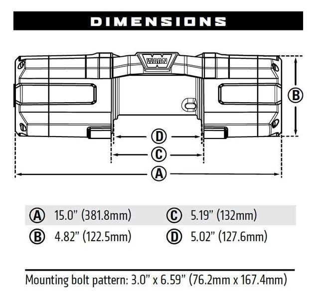 Лебідка електрична WARN AXON 55 ATV Winch 5500 12V 101155 101155 фото