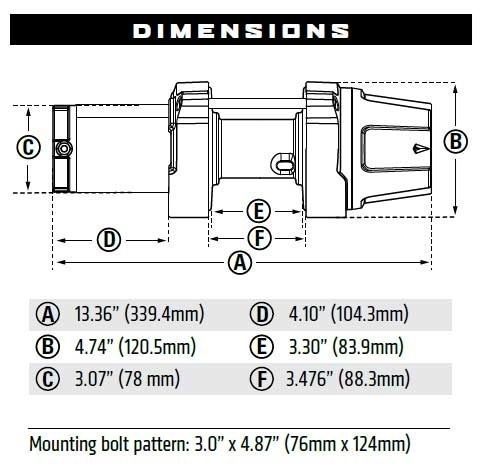 Лебедка WARN VRX 35 ATV 12V 3500 LBS (1588 кг) 101035 101035 фото